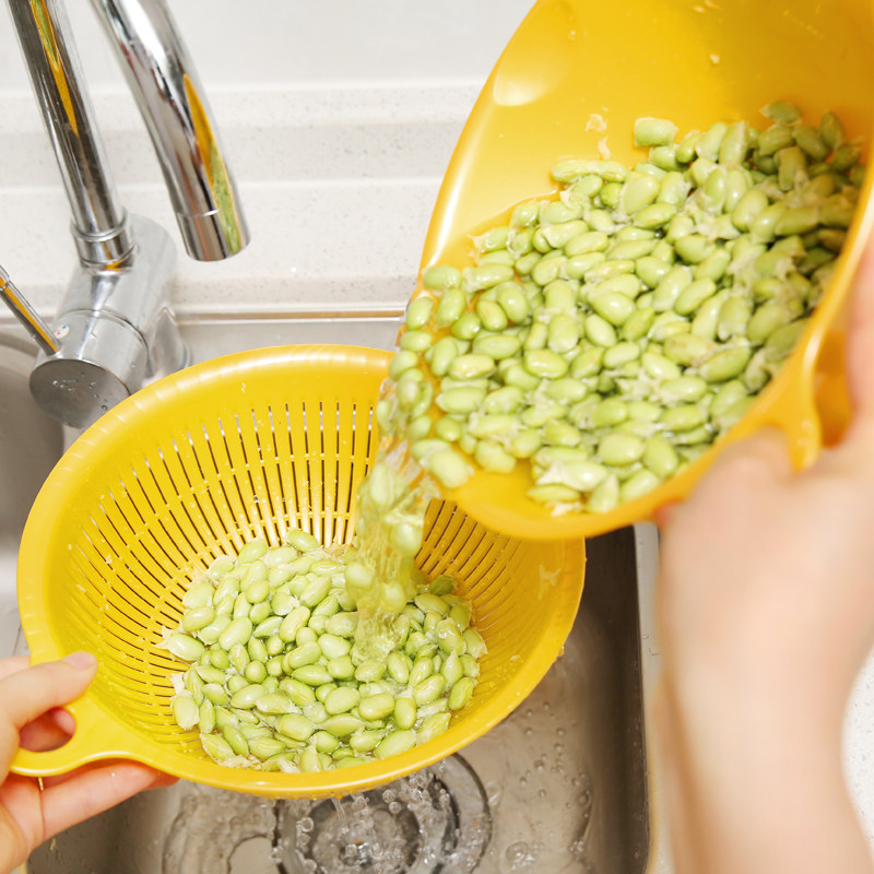日本进口家用收纳盆子厨房蔬菜水果清洗盆洗菜盆沥水篮子2件套装,收纳整理,其他收纳篮,淘宝优惠券,粉丝福利购,淘宝优惠卷