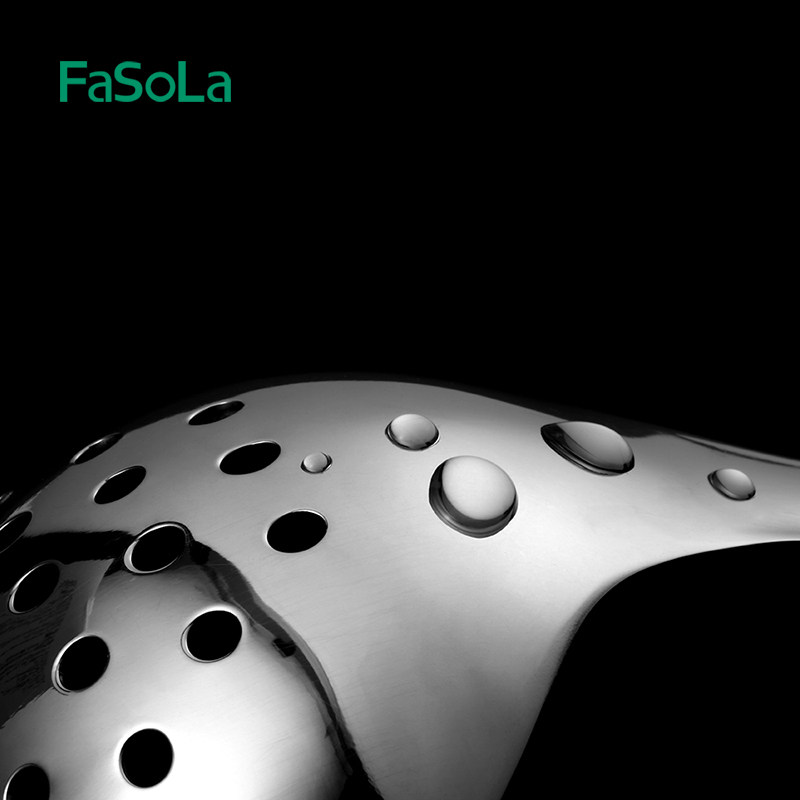 일본 FASOLA 304 스테인레스 스틸 수프 스푼 소쿠리 주방 대형 긴 손잡이 수프 주방 용품 대형 죽 스푼