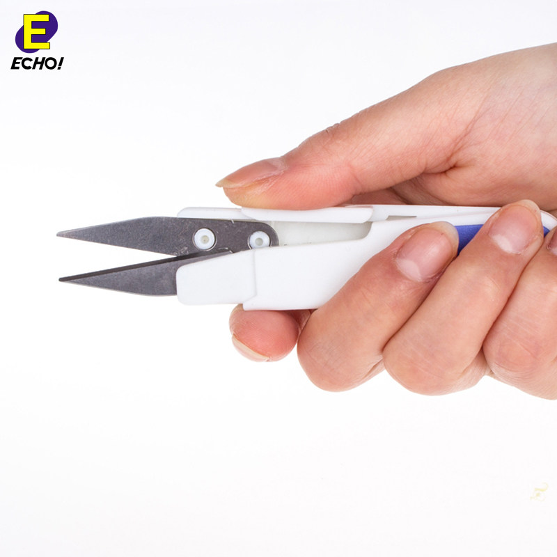 日本echo家用线剪 缝纫十字绣剪线不锈钢u型剪手工线头小剪刀带套