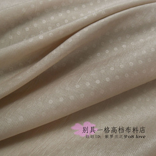 卡其点水玉点仿真丝雪纺纱布料汉服仙女装洛丽塔复古连衣裙面料
