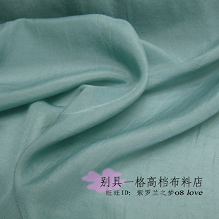超仙女范绿松石底水玉点仿真丝雪纺棉布料仙女装雪纺棉纱裙面料