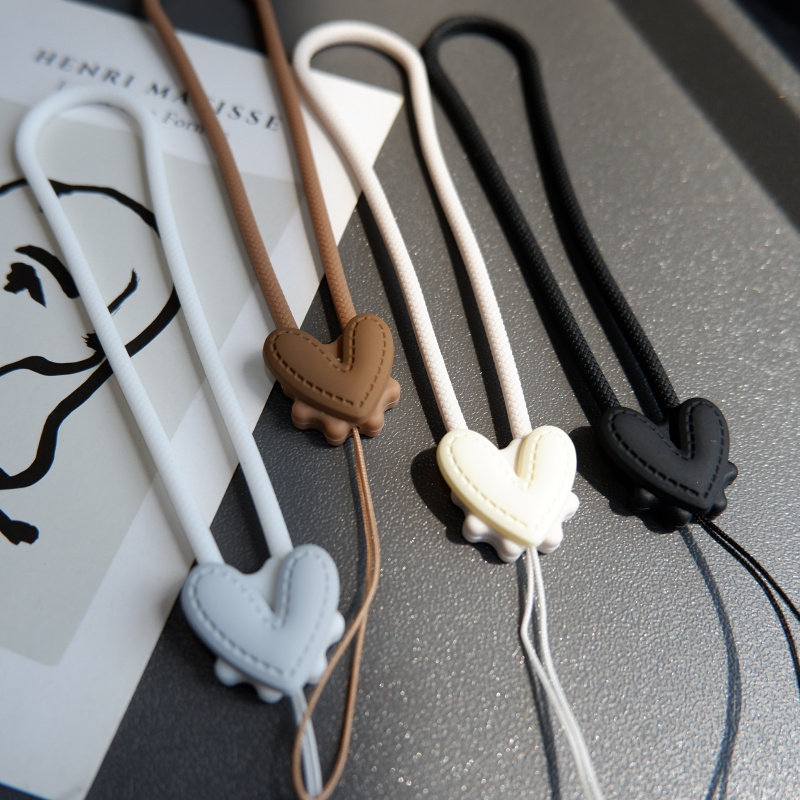 少女风饼干摩卡爱心硅胶手机挂绳挂手女短款创意防滑挂件钥匙挂饰