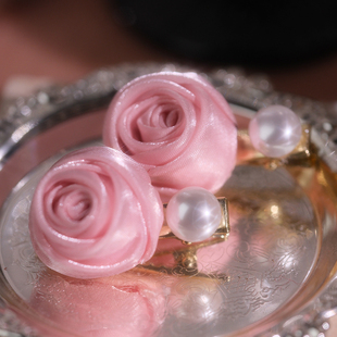 【珍珠玫瑰】发夹子短烫发发卡蝴蝶结头饰鸭嘴夹新款发饰侧边夹女