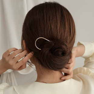 熙熙酱东大门新品优雅简约韩国别致U型金属发簪盘发气质法式发夹