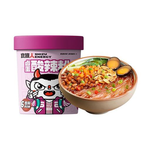 食族人卤蛋酸辣粉非泡面螺蛳粉冲泡速食整箱学生夜宵