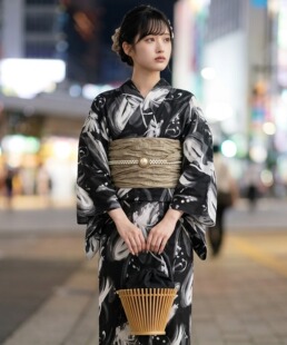 日单浴衣日本传统款和服YUKATA棉麻质地少女连衣裙2026060111