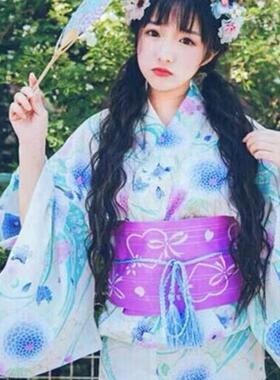 日单浴衣日本传统款和服YUKATA棉布质地少女女士连衣裙2025020901