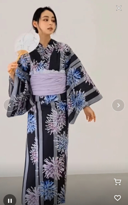 日单浴衣日本传统款和服YUKATA棉麻质地少女连衣裙202606164