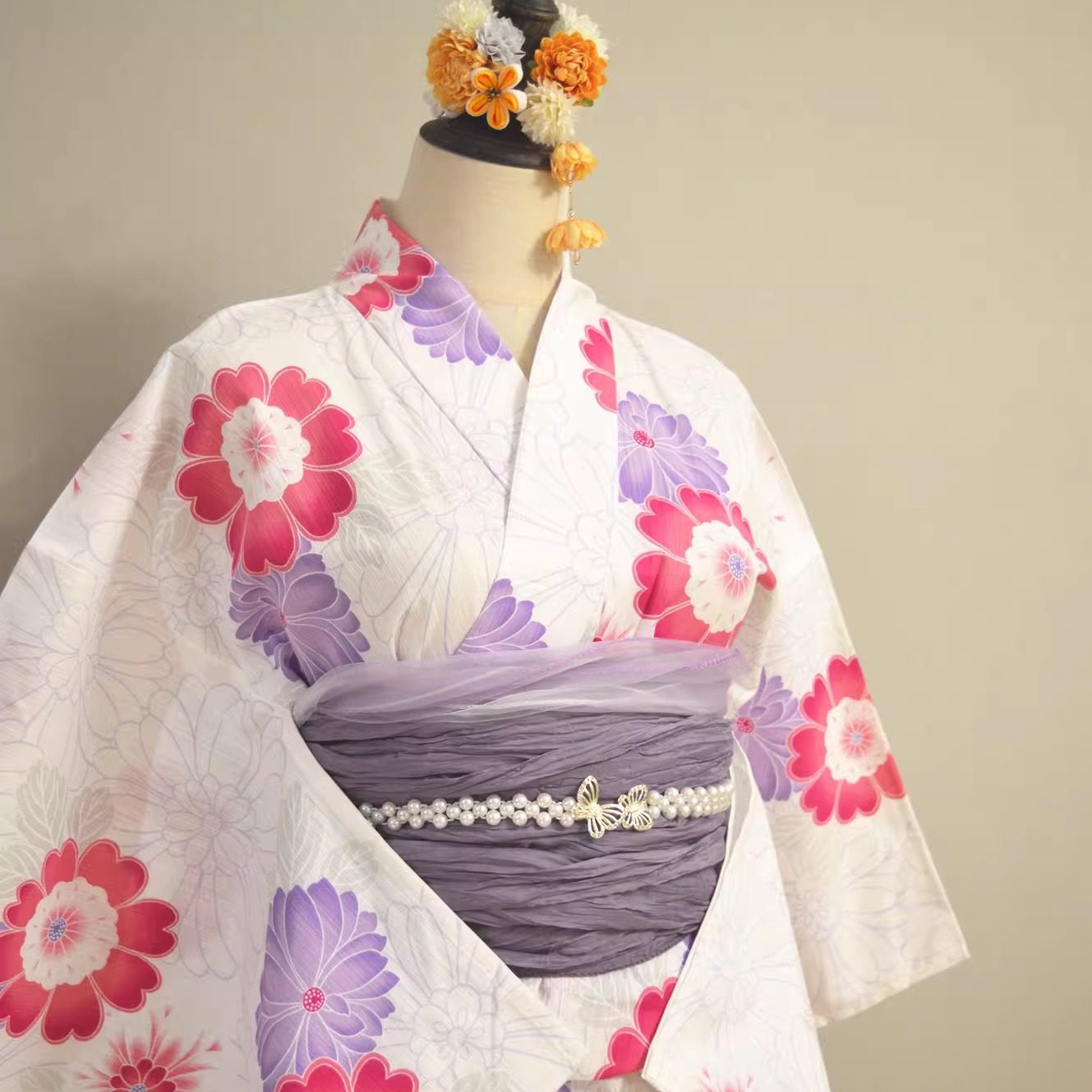 日本和服浴衣女传统款式纯棉面料日本旅游写真和服浴衣玉城Tina15