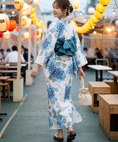 日单浴衣日本传统款和服YUKATA棉麻质地少女连衣裙202606017
