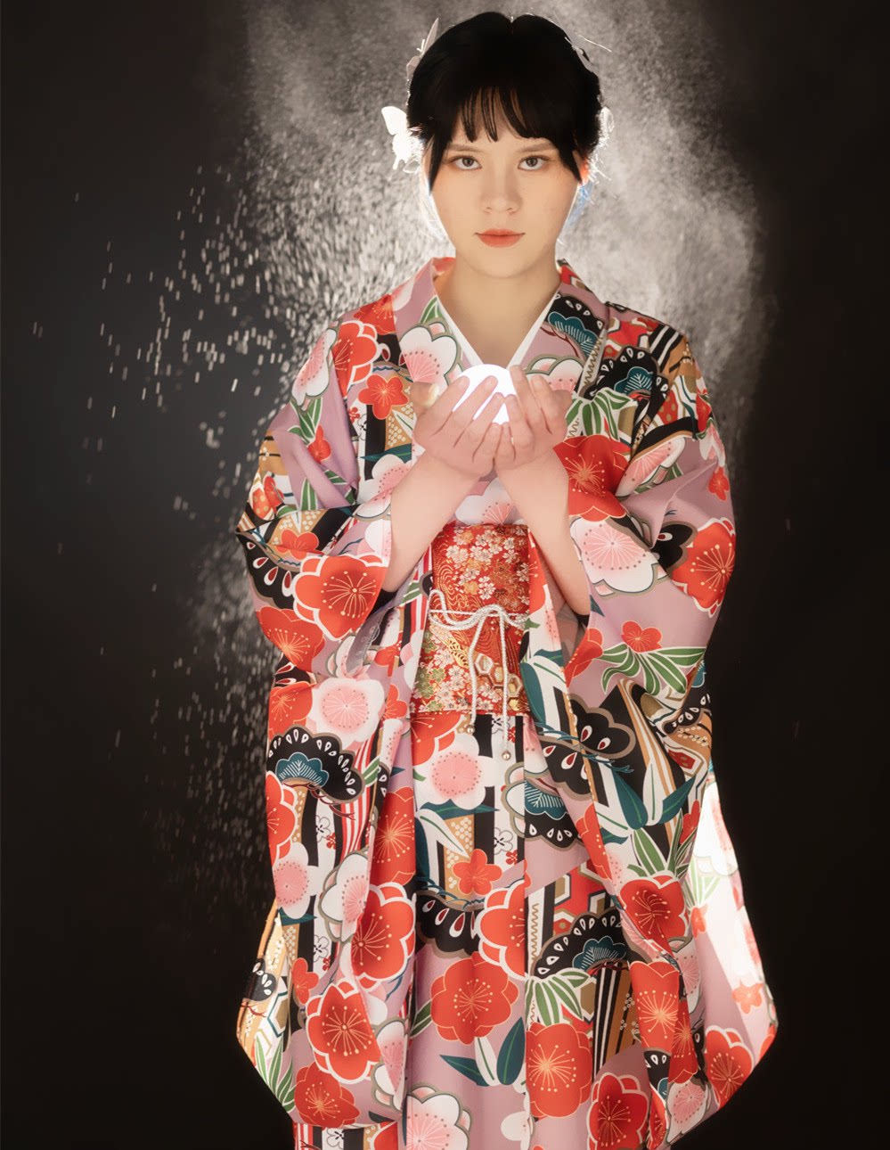 阿童沐yukata日本正装访问和服浴衣四季古典柄小振袖改良款145cm