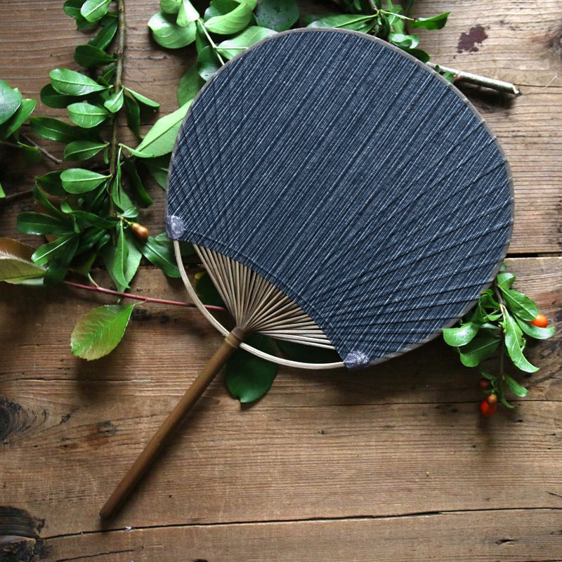 艺之初老布团扇古风圆形扇子老竹手作中国风双面布艺扇子日用小扇 艺之初 淘优券