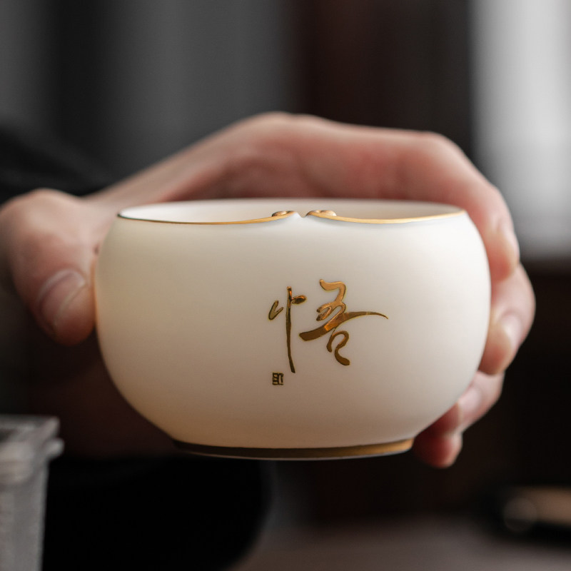 自制黑神话悟空周边羊脂素烧主人杯品茗杯中式黑猴子茶杯单杯子