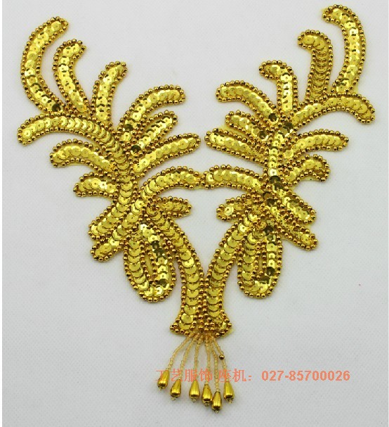 三色V字A字亮片花舞蹈礼服拉丁辅料头饰头花手工亮片花热卖