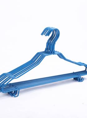 浸塑衣架 铁丝衣架 包塑晒衣架挂衣架 带勾裤架10支装