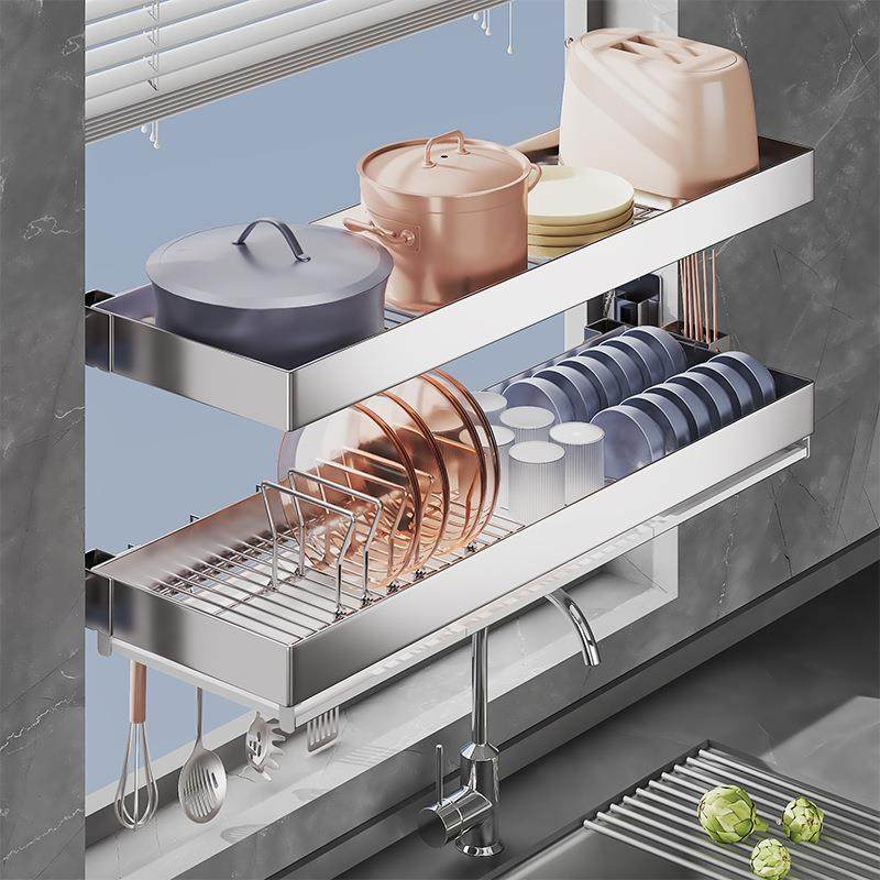 304不锈钢窗台窗户壁挂式水槽置物架放碗盘碗碟碗筷沥水架收纳架,厨房/烹饪用具,抹布架/厨房清洁收纳架,淘宝优惠券,粉丝福利购,淘宝优惠卷