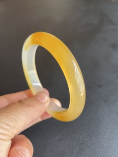 云南龙陵天然黄龙玉山筋料手镯54*11*8mm