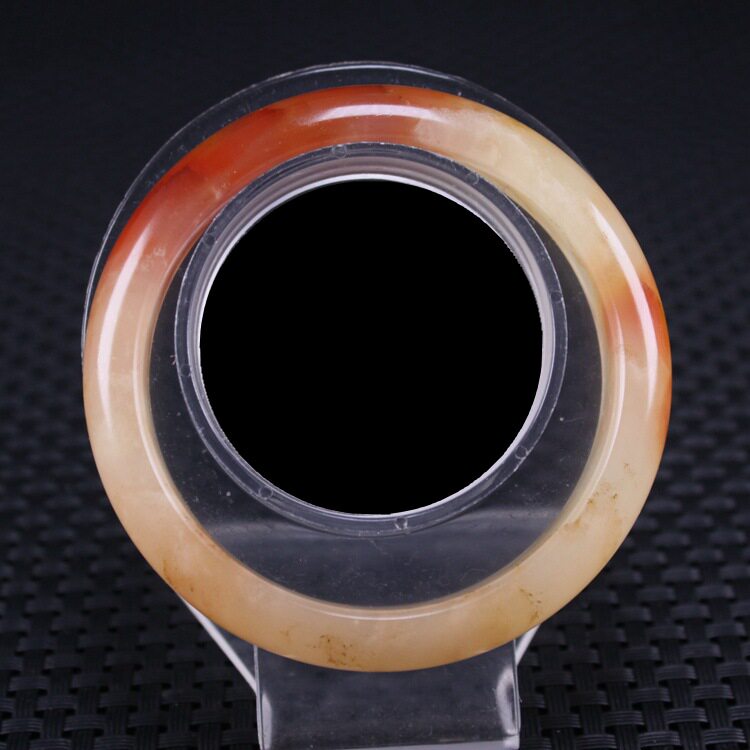 云南龙陵天然A货玉石玉仙黄龙玉手镯 女士玉镯 玉镯子 内径58礼品