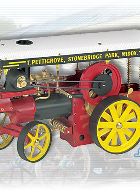 Wilesco韦林克 WL-D409 教具模型-蒸汽动力彩灯蓬车(红黄色)包邮