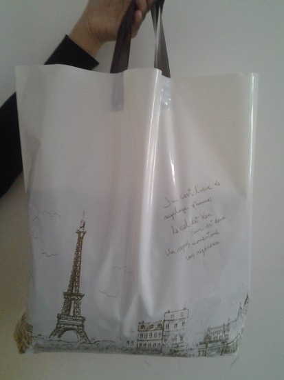 2013新款巴黎铁塔51*50手提袋塑料服装袋购物礼品袋50个/加厚