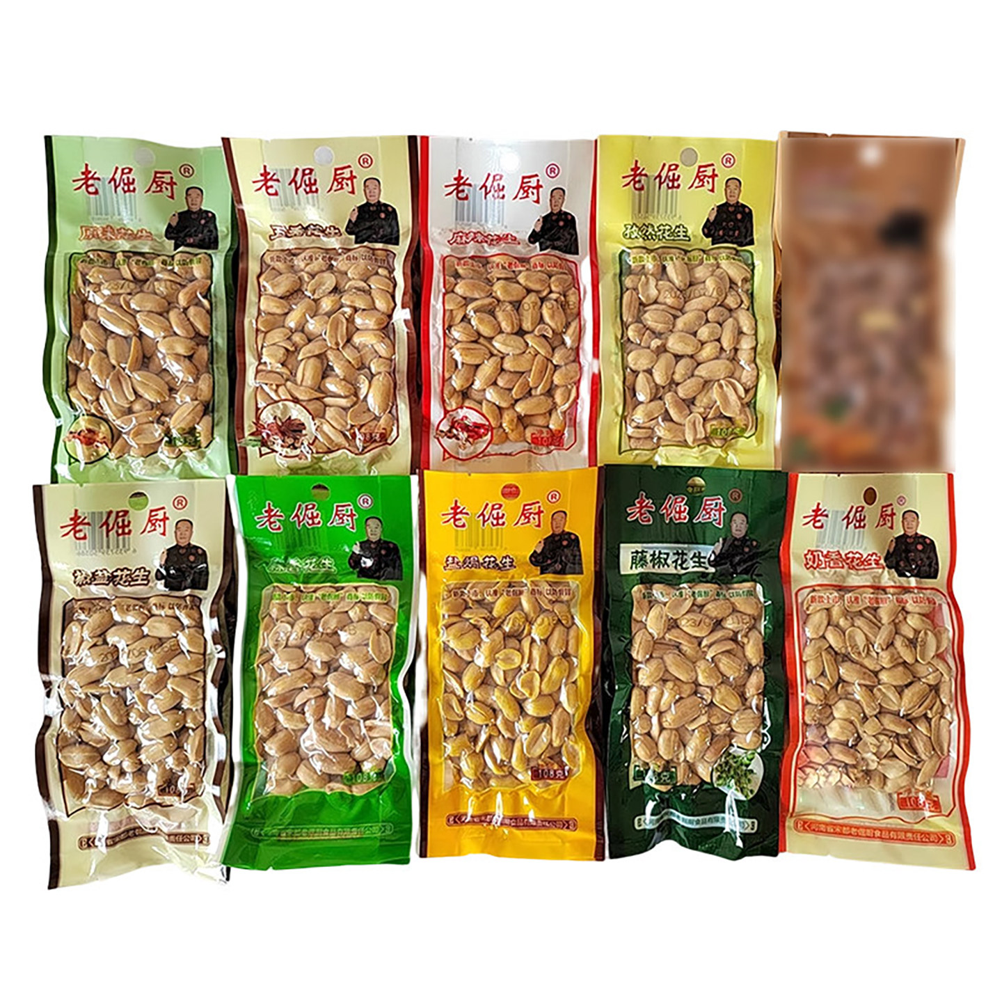 老倔厨花生米休闲零食花生仁脱壳下酒菜脱油工艺108g袋装原味五香