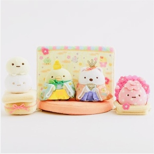 san-x日本正版角落生物2026年限定女儿节套装毛绒手玉绿企鹅白熊