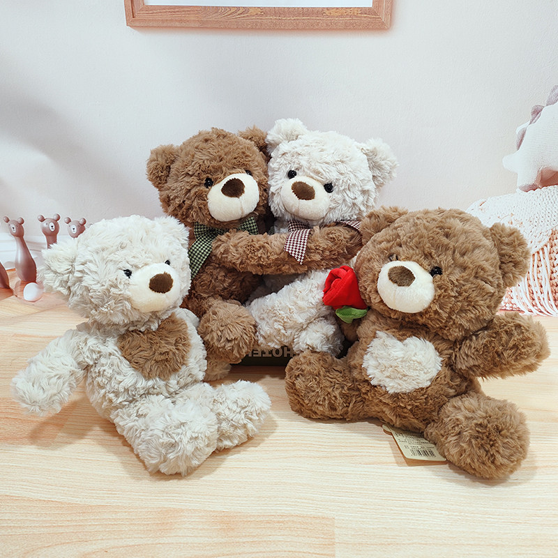 鼻涕熊玫瑰花熊毛绒玩具沙发摆件玩偶娃娃情侣熊拥抱公仔女友礼物