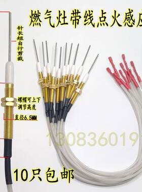 燃气灶点火针铜套万能点火感应两用嵌入式煤气灶点火针打火针配件