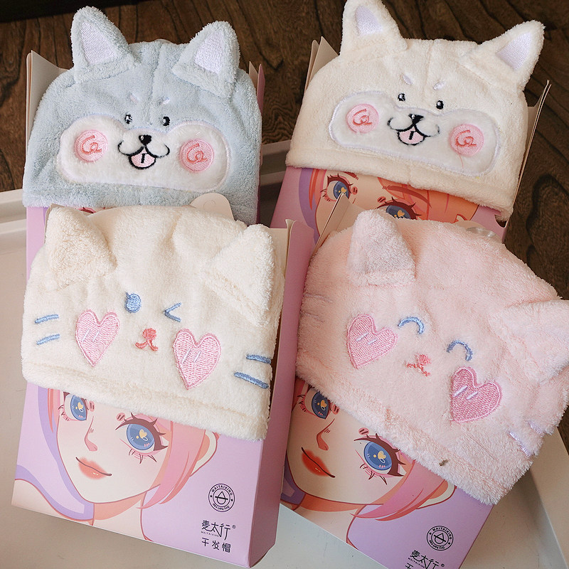 包邮可爱兔耳朵强吸水干发帽女擦洗头发速干毛巾包头浴帽加厚新款