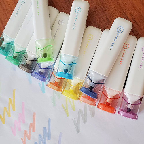 大容量护眼套装荧光笔淡色学生