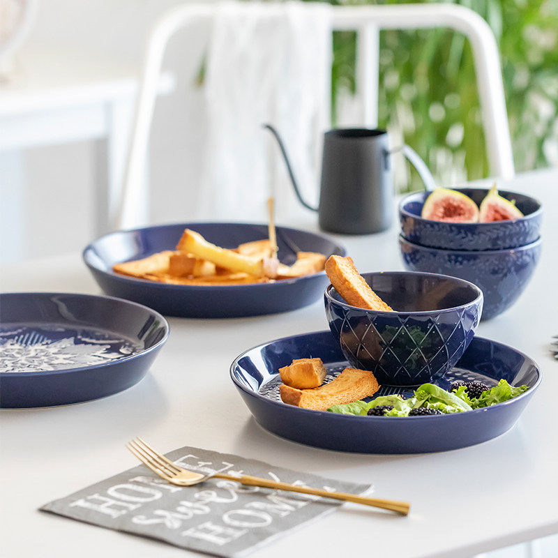 猪猪北欧西餐陶瓷碗盘子菜盘家用深盘早餐盘碗餐具套装饺子盘饭碗,餐饮具,盘,淘宝优惠券,粉丝福利购,淘宝优惠卷