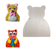 白模填色原木白胚小熊存钱储钱罐DIY彩绘上色 超轻粘土捏塑模型