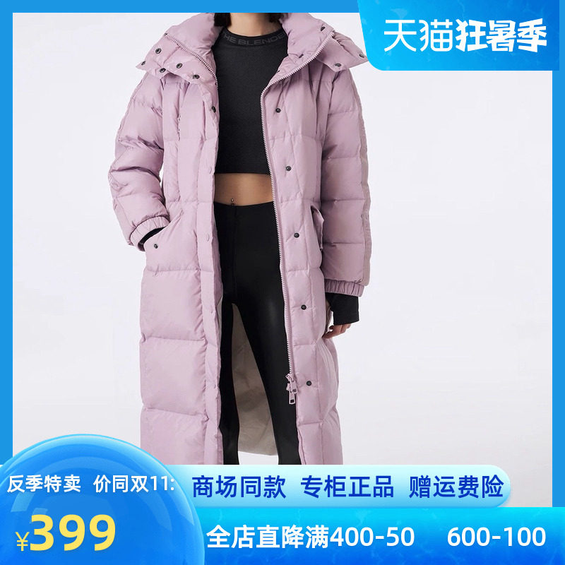 商场同款专柜正品冬新款长款羽绒服连帽修身防风面料加厚女外套