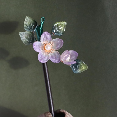 DIY原创木簪禾木原创设计花簪