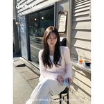 六月林 韩系温柔气质水貂绒单排扣外套软糯甜美千金风减龄慵懒女