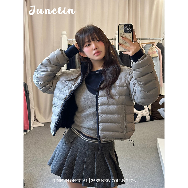 六月林 韩国博主同款时尚百搭设计感小众排骨羽绒服宽松洋气保暖