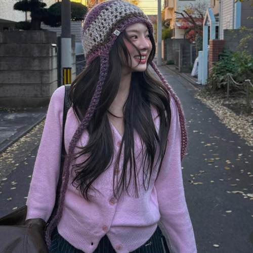 秋冬慵懒风韩国毛衣开衫六月林