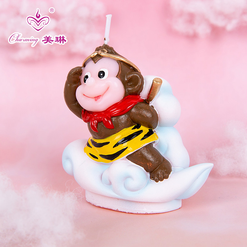 生日蜡烛创意蛋糕装饰孙悟空美猴王七天大圣生肖小猴子公仔摆件