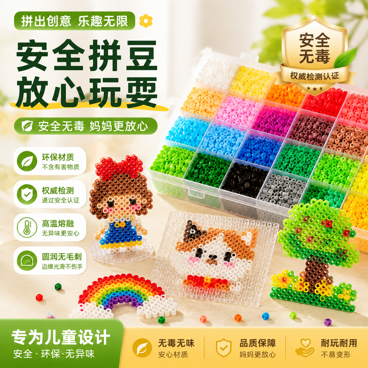 日本拼豆套装全套工具熨斗玩具