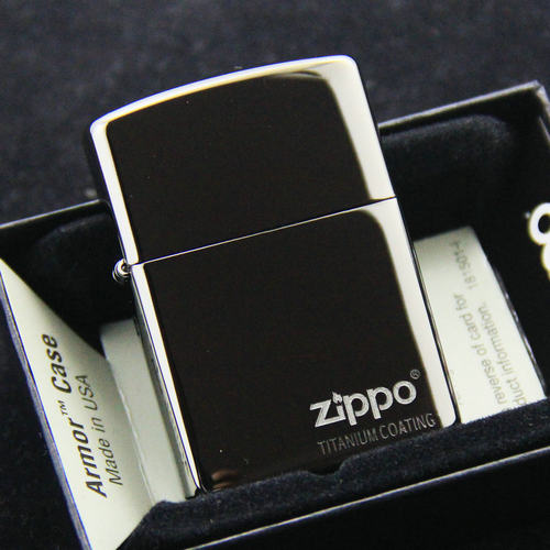 Zippo/之宝刻字盔甲镀钛打火机
