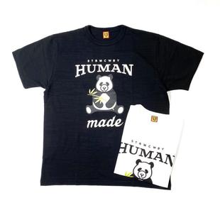 周边nigo桑 海外代购 human熊猫T恤情侣宽松短袖