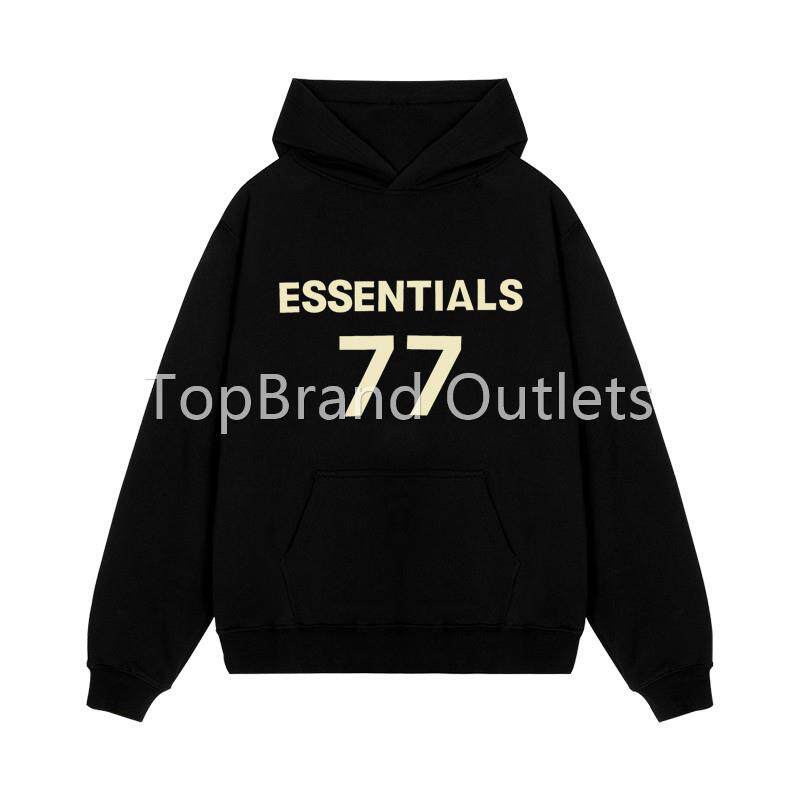 fear of god fog essentials 复线数字77植绒印花卫衣男 女连帽衫