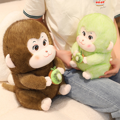 猕猴桃抱水果小猴子公仔