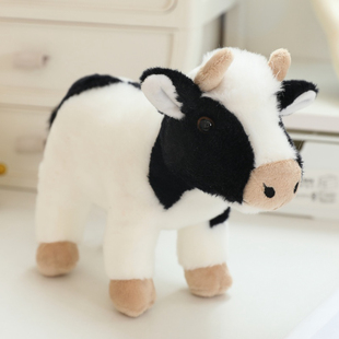 站姿奶牛公仔仿真动物白羊猪猪小鹿公狮子毛绒玩具儿童玩偶礼物