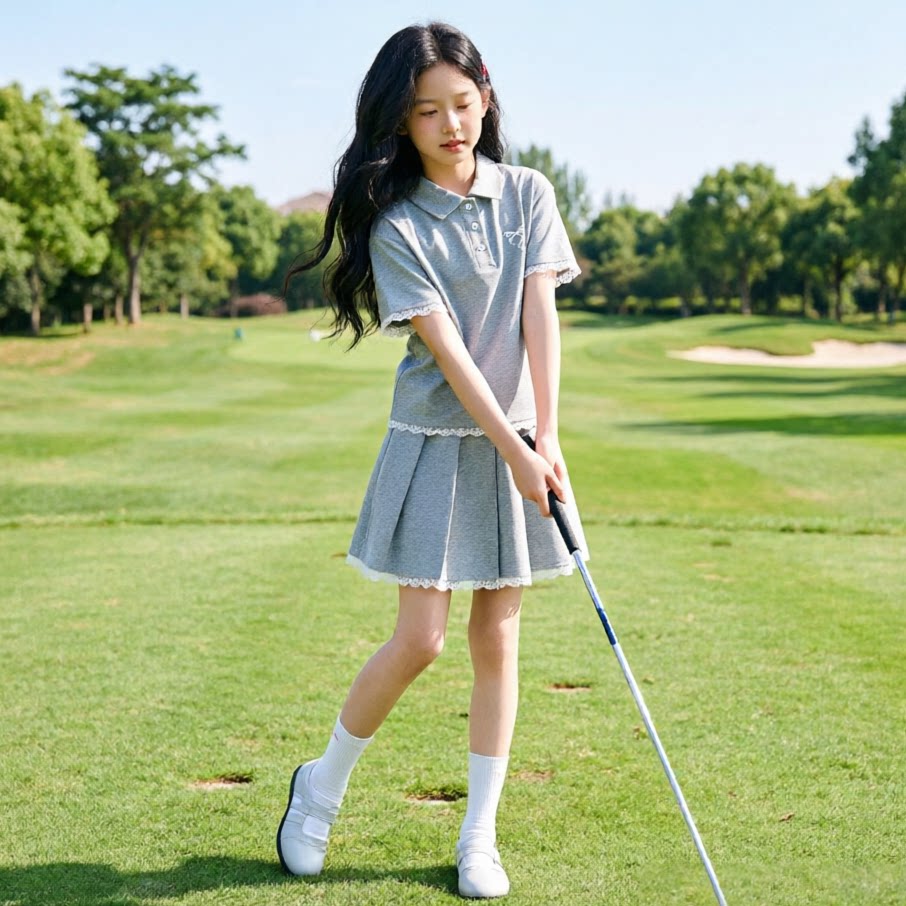 女童高尔夫球服两件套套装球服