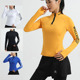 网球服速干透气跑步上衣 长袖 高尔夫运动女装 比赛训练半拉链修身