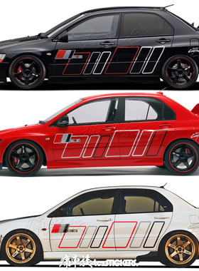 适用于三菱EVO 9车贴拉花Lancer Evolution IX车身改装汽车贴纸