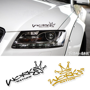 痛车族LB WORKS宽体包围改装车贴拉花JDM车身机盖大灯眉汽车贴纸