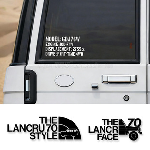 适用于丰田LC76 71车贴复古个性 车窗玻璃装 饰车身汽车贴纸贴字
