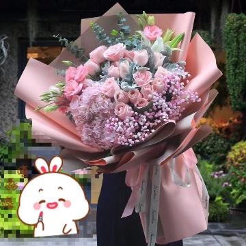 沈阳同城鲜花速递混搭绣球满天星